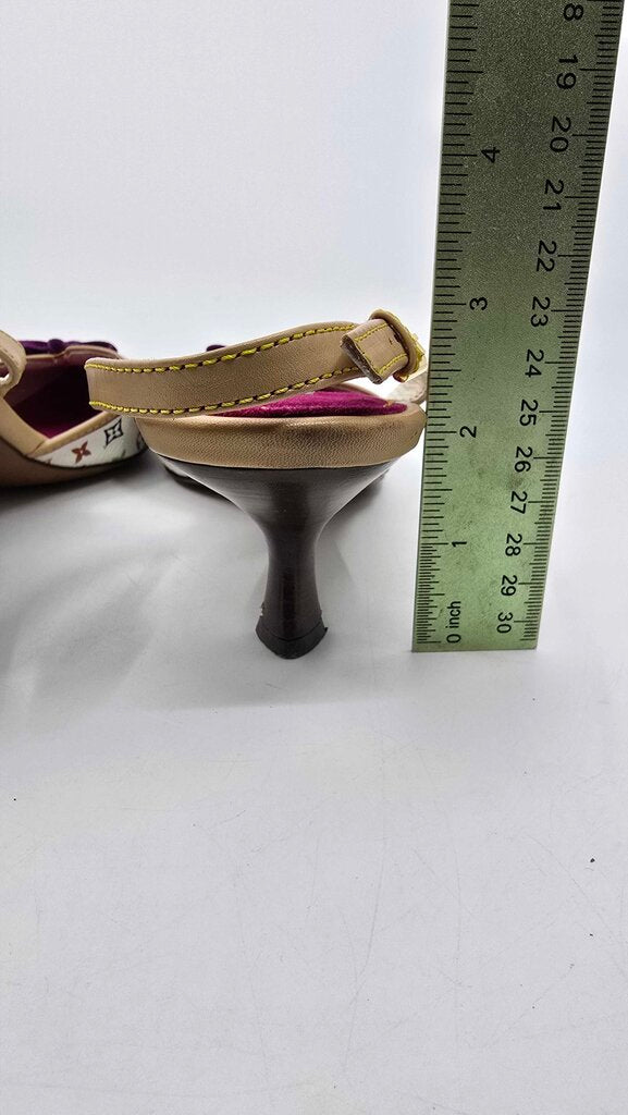 Louis Vuitton x Takashi Murakami monogram multicolore slingback heels