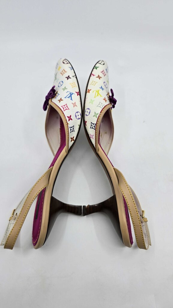 Louis Vuitton x Takashi Murakami monogram multicolore slingback heels