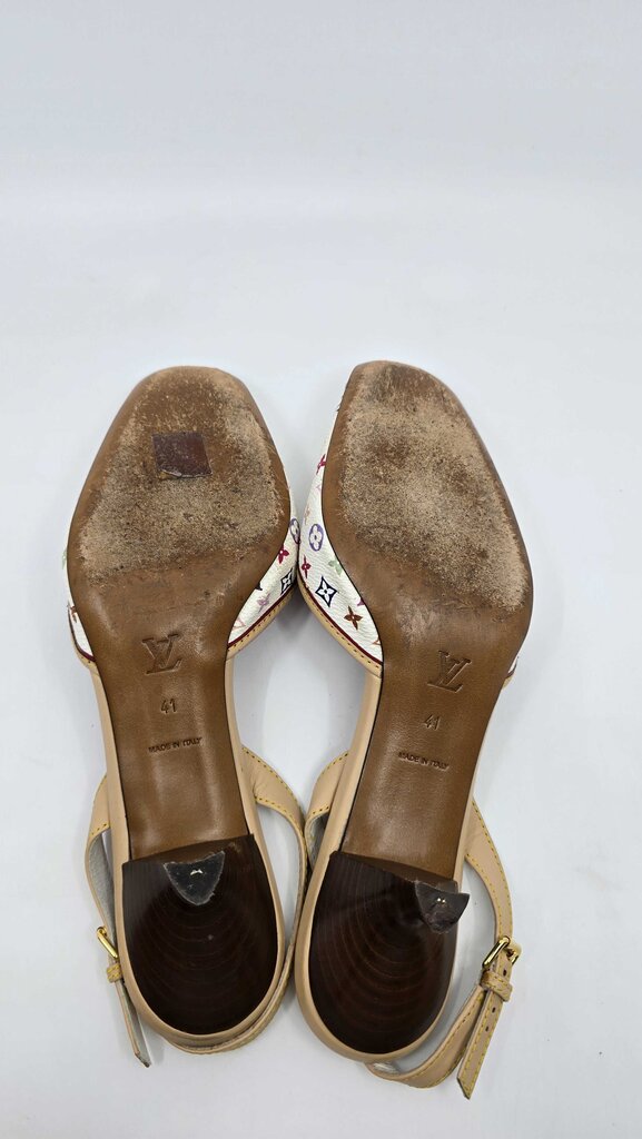 Louis Vuitton x Takashi Murakami monogram multicolore slingback heels