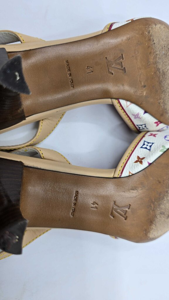 Louis Vuitton x Takashi Murakami monogram multicolore slingback heels