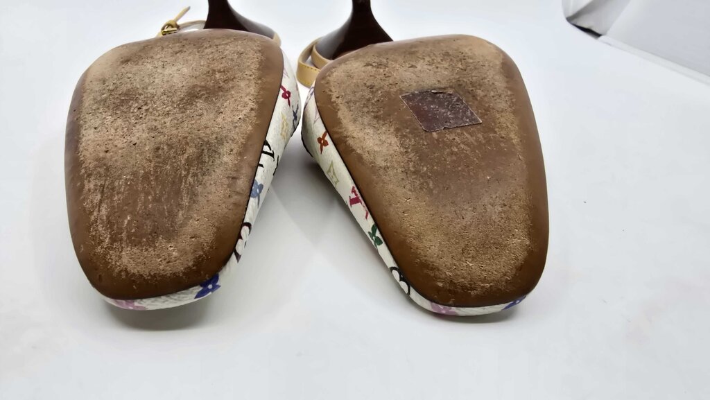 Louis Vuitton x Takashi Murakami monogram multicolore slingback heels