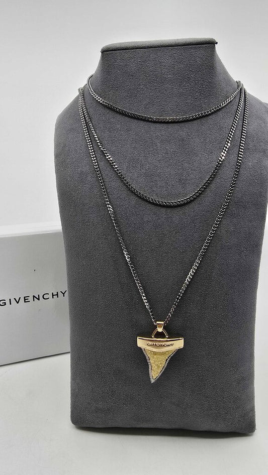 Givenchy Crystal Shark Tooth Pendant Necklace
