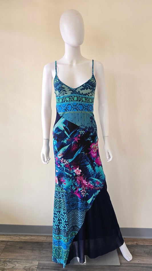 Fuzzi Blue Mesh Dress