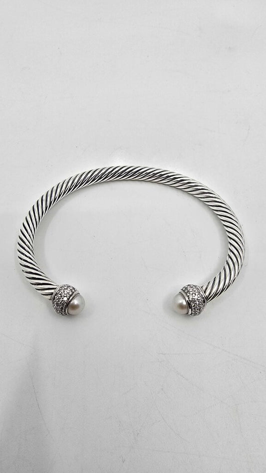 David Yurman Pearl & Diamond Moonlight Ice Cut Bracelet