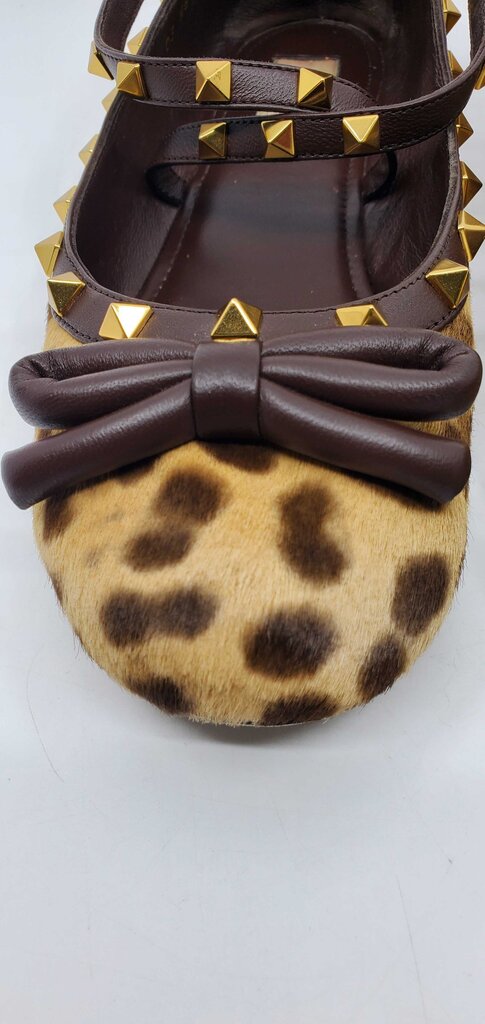 Valentino Garavani Leopard Pony-Style Calfskin Ballet Flats