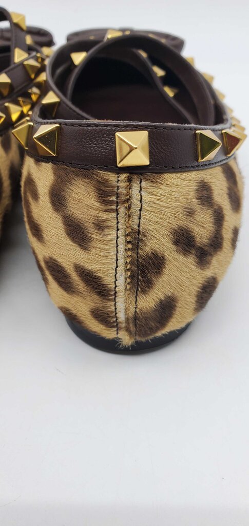 Valentino Garavani Leopard Pony-Style Calfskin Ballet Flats