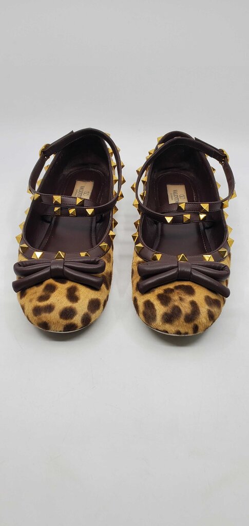 Valentino Garavani Leopard Pony-Style Calfskin Ballet Flats