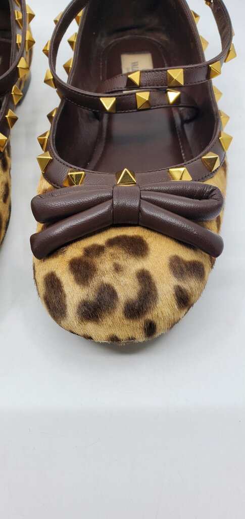 Valentino Garavani Leopard Pony-Style Calfskin Ballet Flats
