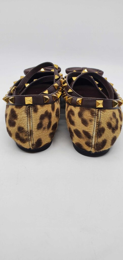 Valentino Garavani Leopard Pony-Style Calfskin Ballet Flats