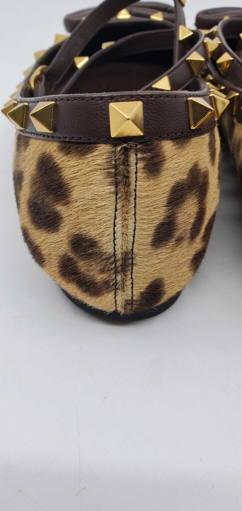 Valentino Garavani Leopard Pony-Style Calfskin Ballet Flats