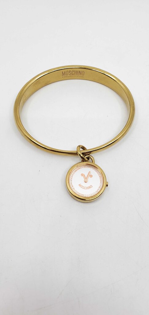 Moschino Cheap and Chic LET'S SMILE Smiley Face Yellow Gold Plated Watch Bracelet