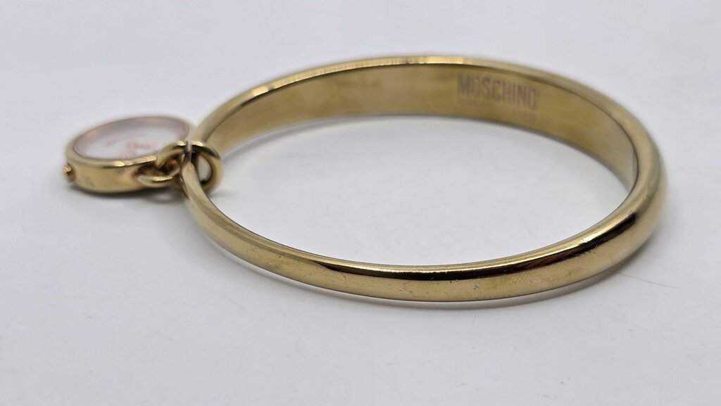 Moschino Cheap and Chic LET'S SMILE Smiley Face Yellow Gold Plated Watch Bracelet