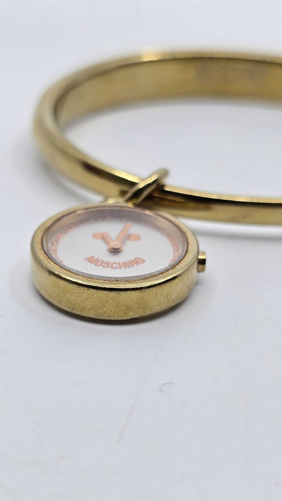Moschino Cheap and Chic LET'S SMILE Smiley Face Yellow Gold Plated Watch Bracelet