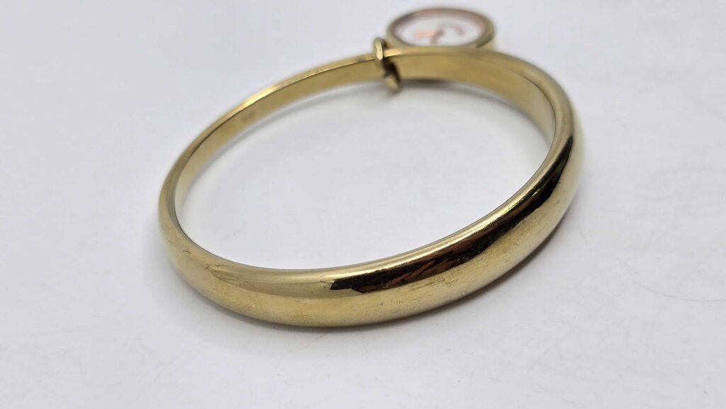 Moschino Cheap and Chic LET'S SMILE Smiley Face Yellow Gold Plated Watch Bracelet