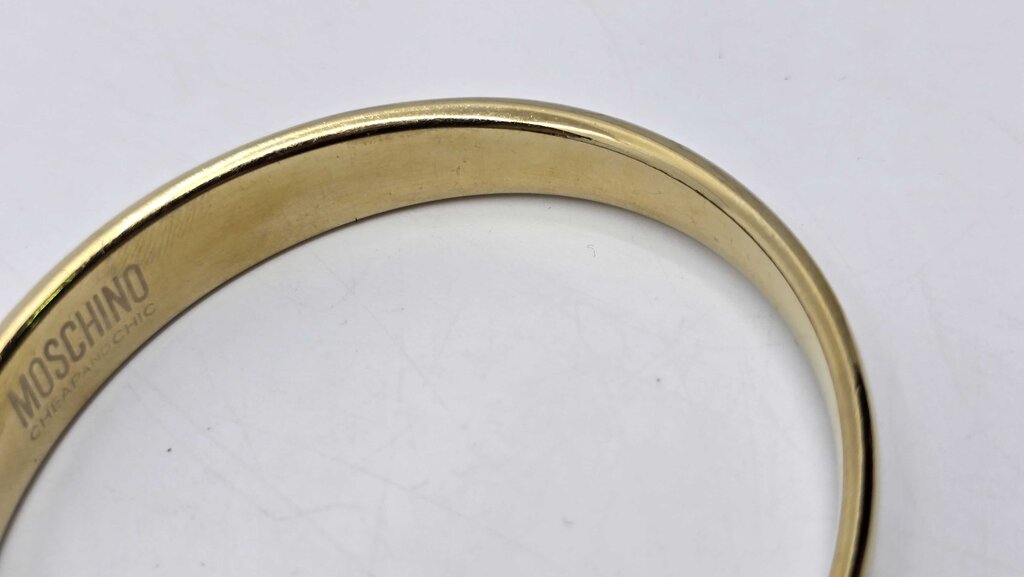 Moschino Cheap and Chic LET'S SMILE Smiley Face Yellow Gold Plated Watch Bracelet