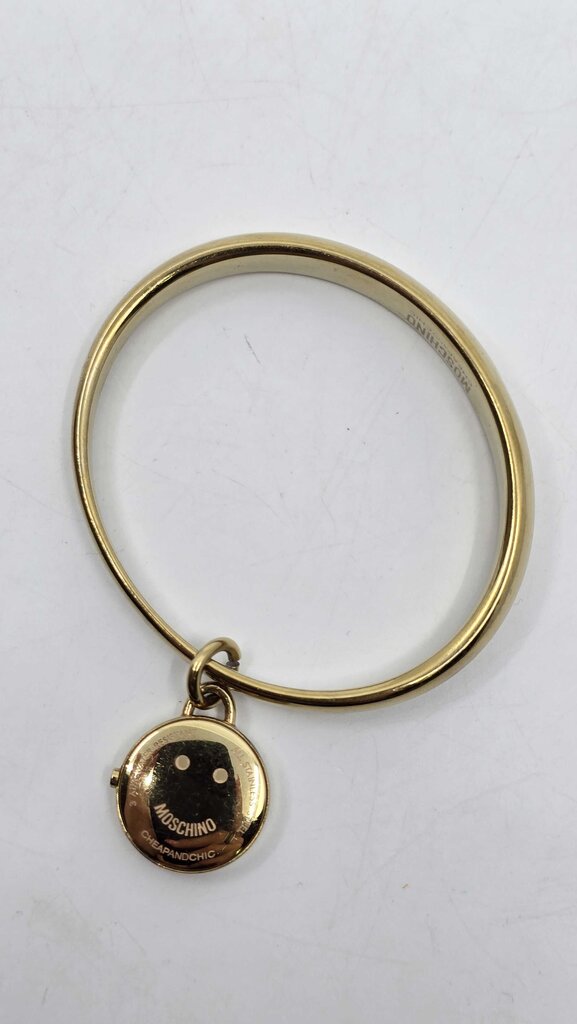 Moschino Cheap and Chic LET'S SMILE Smiley Face Yellow Gold Plated Watch Bracelet