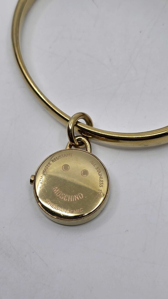 Moschino Cheap and Chic LET'S SMILE Smiley Face Yellow Gold Plated Watch Bracelet