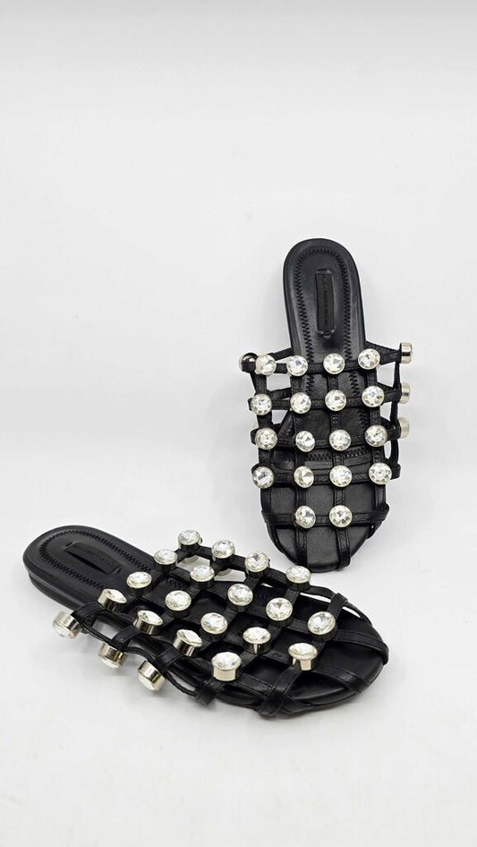 Alexander Wang Amelia Crystal Studded Mules