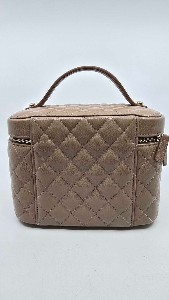 Chanel Quilted Cavier Vanity Case