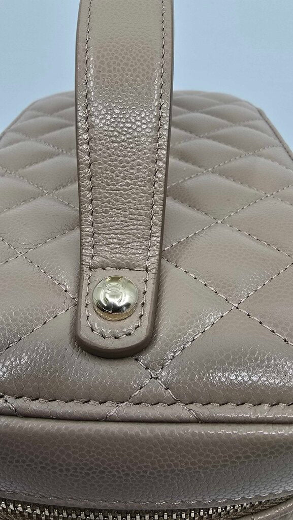 Chanel Quilted Cavier Vanity Case
