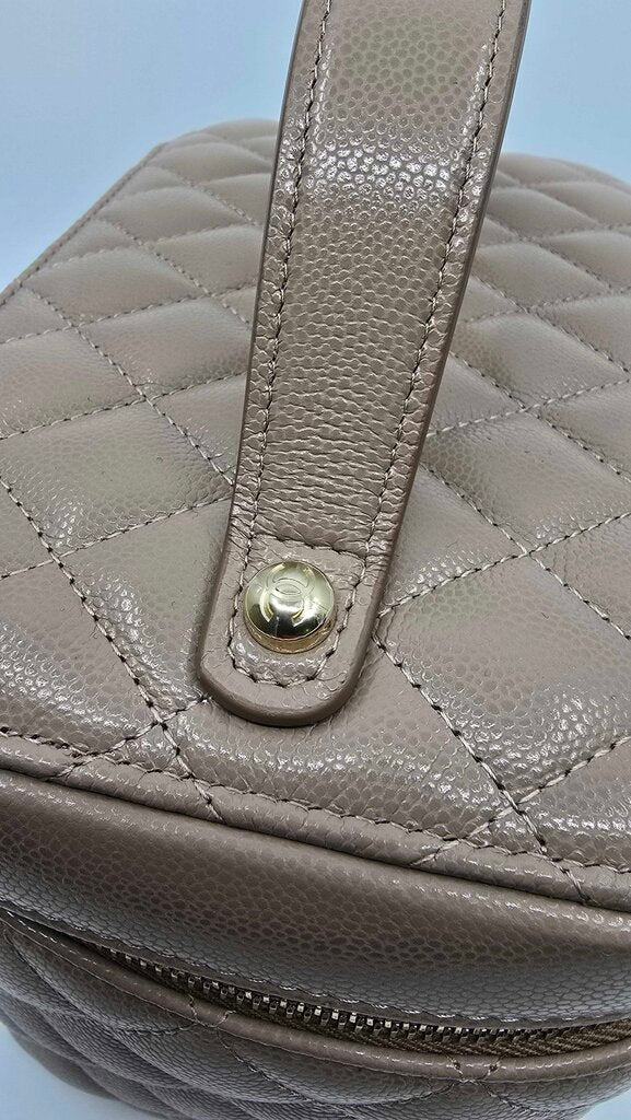 Chanel Quilted Cavier Vanity Case