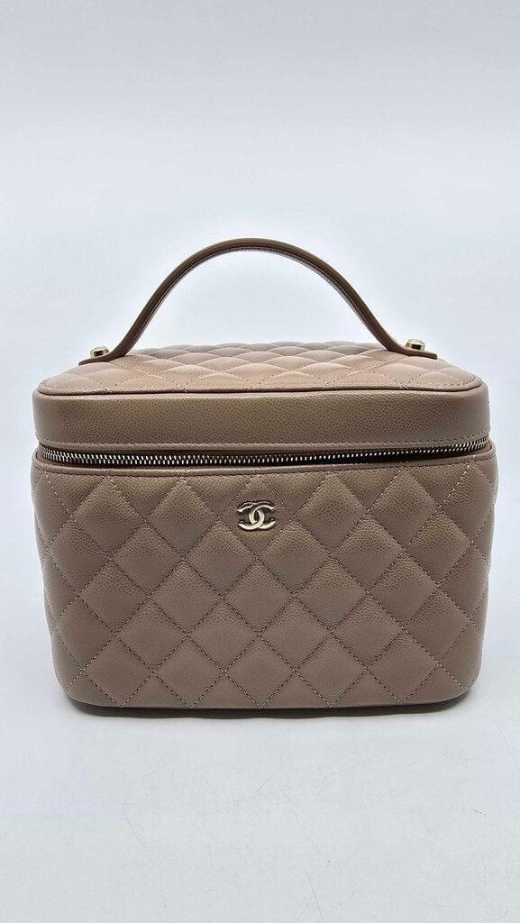 Chanel Quilted Cavier Vanity Case