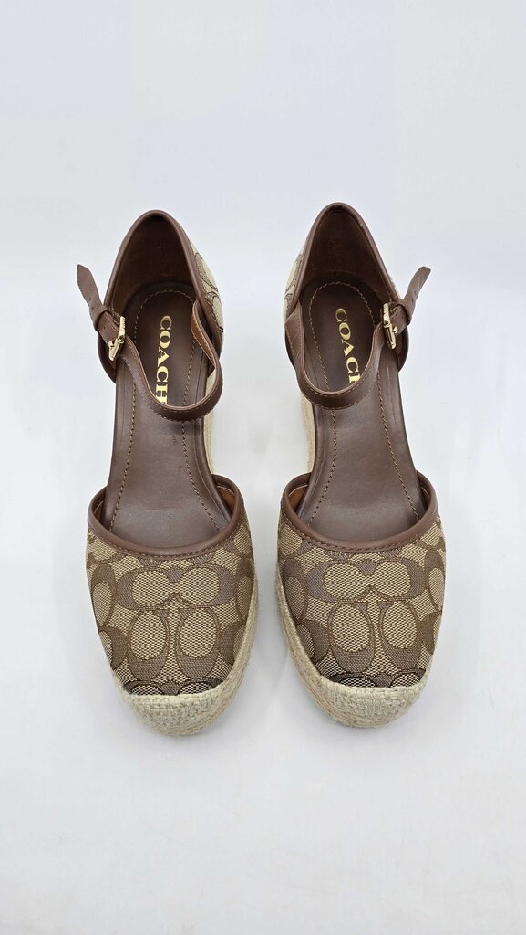 Coach Raine Espadrille Shoes in Signature Jacquard & Leather Trim