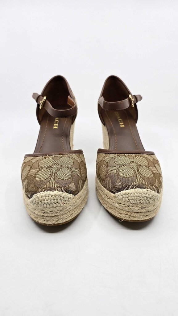 Coach Raine Espadrille Shoes in Signature Jacquard & Leather Trim
