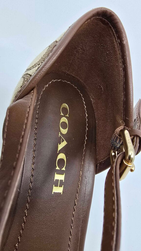 Coach Raine Espadrille Shoes in Signature Jacquard & Leather Trim