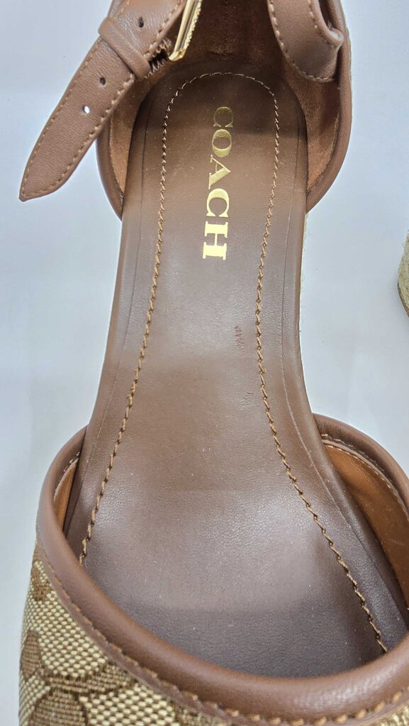 Coach Raine Espadrille Shoes in Signature Jacquard & Leather Trim