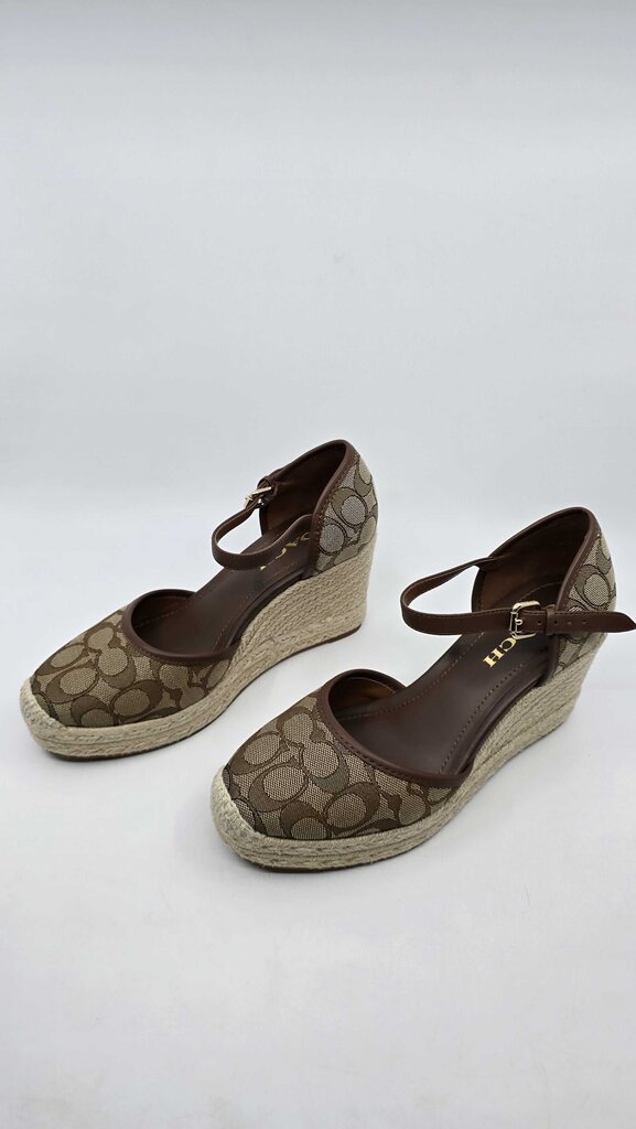 Coach Raine Espadrille Shoes in Signature Jacquard & Leather Trim