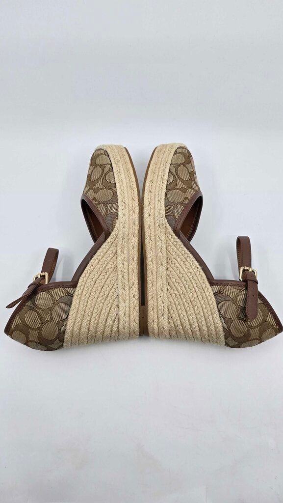 Coach Raine Espadrille Shoes in Signature Jacquard & Leather Trim