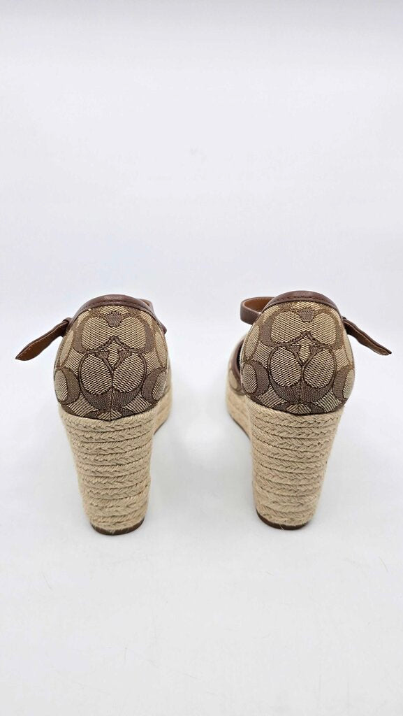 Coach Raine Espadrille Shoes in Signature Jacquard & Leather Trim