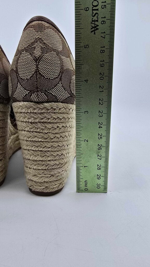 Coach Raine Espadrille Shoes in Signature Jacquard & Leather Trim