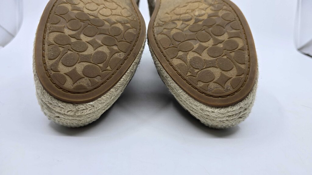 Coach Raine Espadrille Shoes in Signature Jacquard & Leather Trim