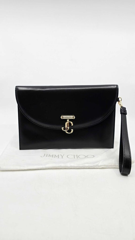 Jimmy Choo JC Logo Envelope Clutch Bag