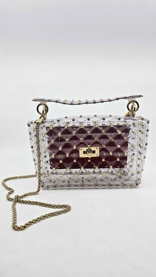 Valentino Garavani PVC Medium Rockstud Spike Shoulder Bag