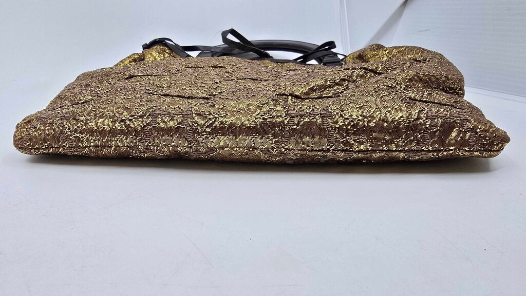Prada Bronzo Brocade and leather handbag