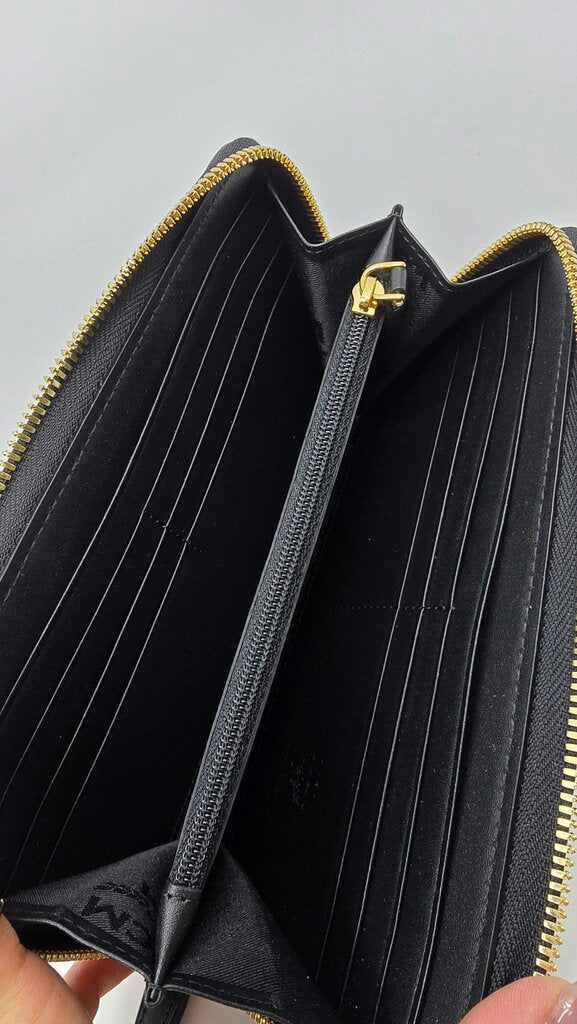 MCM Visetos Striped Zip Around Wallet
