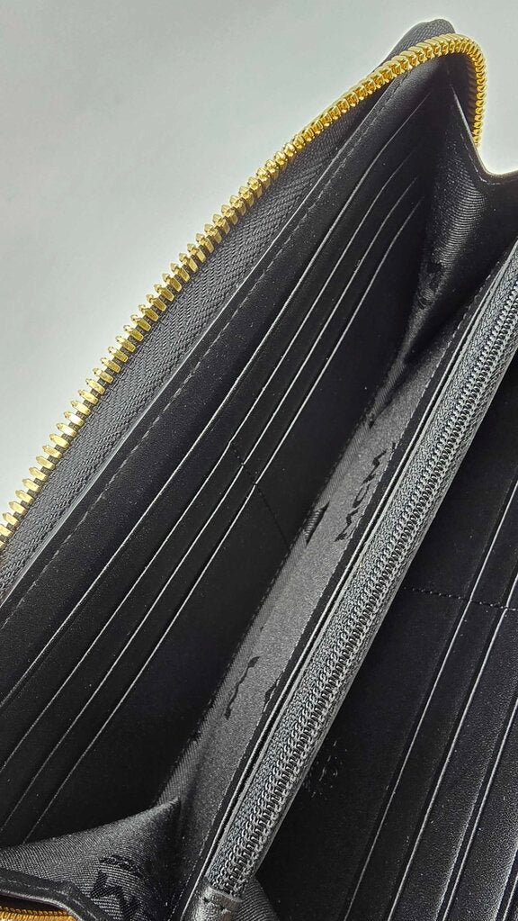 MCM Visetos Striped Zip Around Wallet