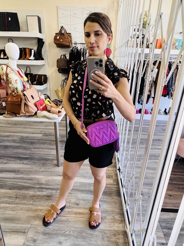 Mario Valentino Amel Diamond Leather Crossbody