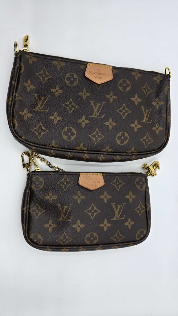 Louis Vuitton Multi Pochette Accessories Monogram Bag w/ Khaki Strap
