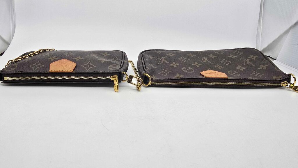 Louis Vuitton Multi Pochette Accessories Monogram Bag w/ Khaki Strap