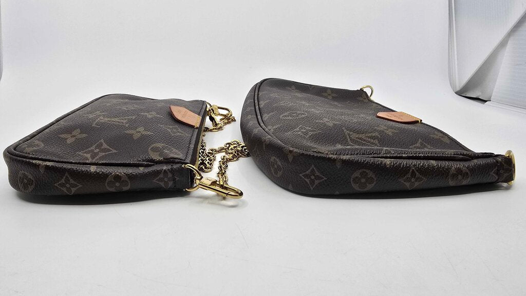 Louis Vuitton Multi Pochette Accessories Monogram Bag w/ Khaki Strap