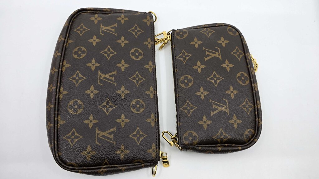 Louis Vuitton Multi Pochette Accessories Monogram Bag w/ Khaki Strap