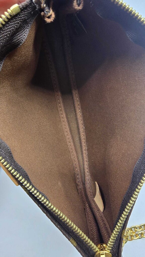 Louis Vuitton Multi Pochette Accessories Monogram Bag w/ Khaki Strap
