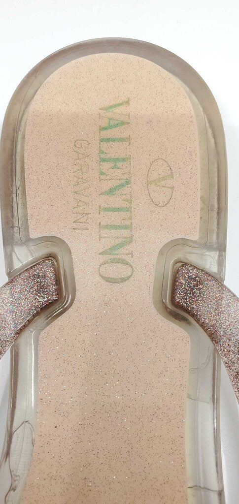 Valentino Rockstud PVC Pump Flat Thong Sandals