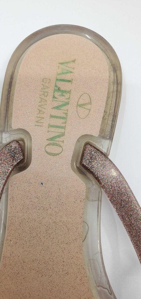 Valentino Rockstud PVC Pump Flat Thong Sandals