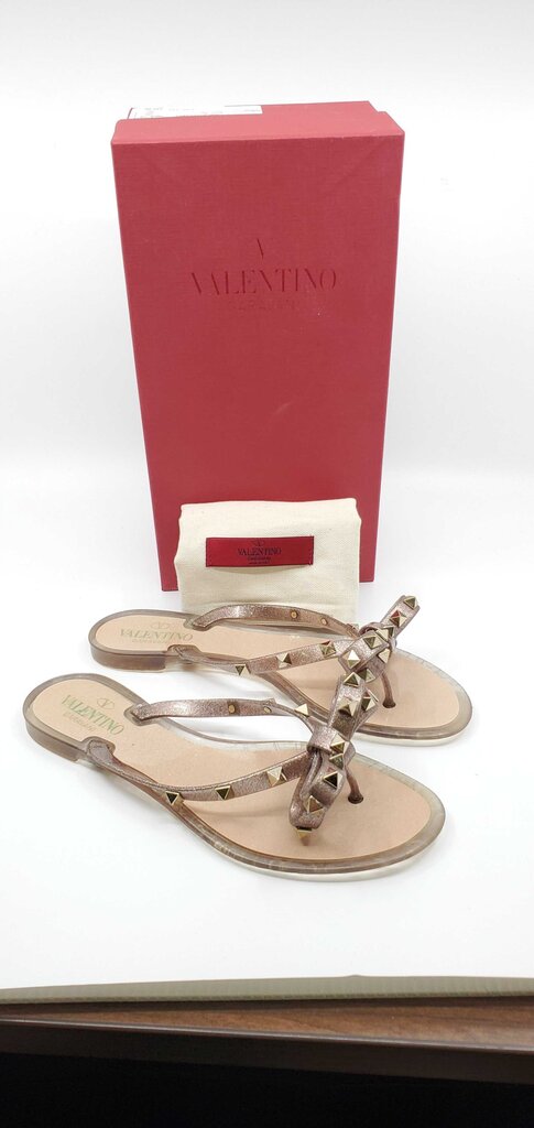 Valentino Rockstud PVC Pump Flat Thong Sandals