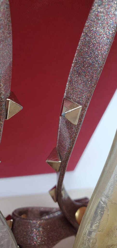 Valentino Rockstud PVC Pump Flat Thong Sandals
